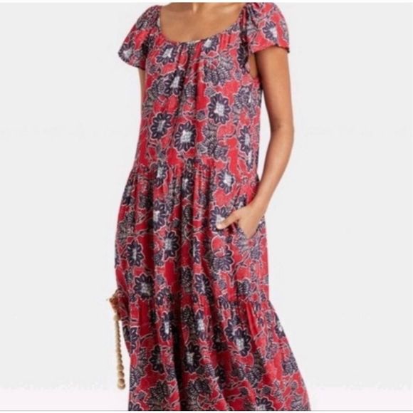 Knox Rose Dresses & Skirts - Knox Rose Red & Blue Boho Dress Size Small NWT